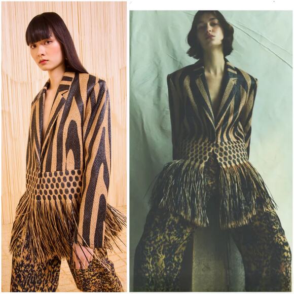 Ulla Johnson Priya Fringe Printed Blazer – Current Season – Medium - Picture 2 of 9